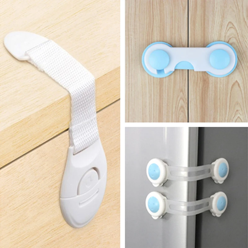 Cerradura de gabinete de seguridad para ni&ntilde;os, Protector de seguridad a prueba de beb&eacute;s, cerradura de puerta de caj&oacute;n, gabinete, protecci&oacute;n de pl&aacute;stico, 10 Uds.-0