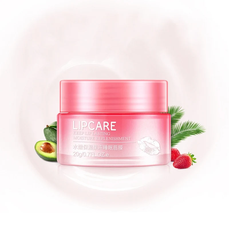 

Strawberry Lip Masks Sleeping Deep Hydrating Exfoliator Lip Moisturizer Vitamin Nourish Plumper Enhancer Lips Care 20g