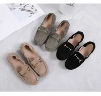 new flat shoes metal decoration moccasins femme shoes woman loafers oxford shoes women flats casual black fashion loafers
