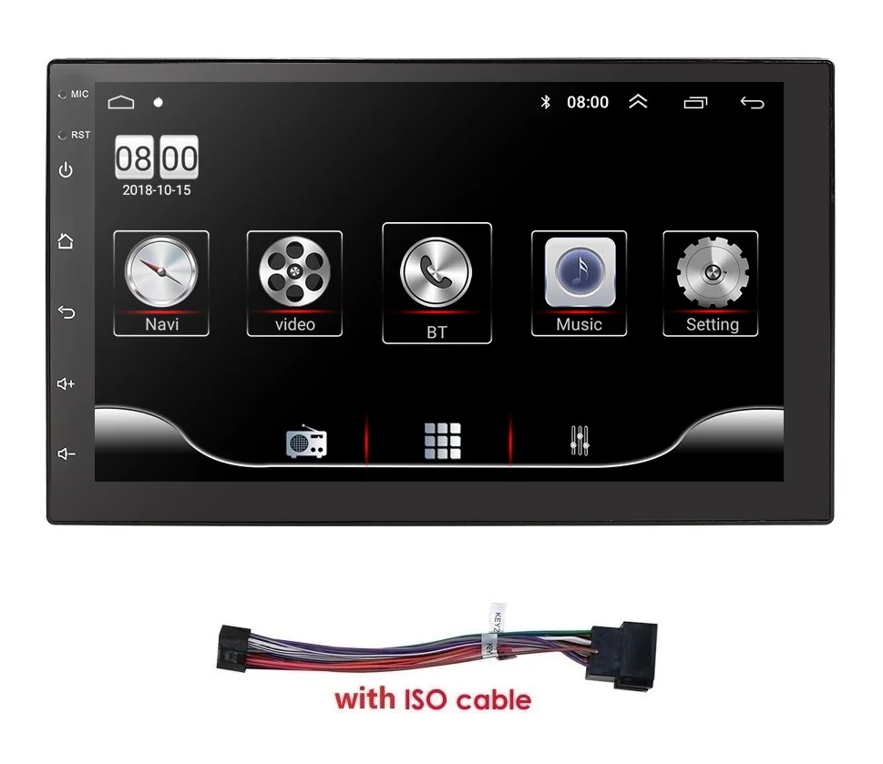 with ISOCable Android 9,0 2 Din Автомобильный gps универсальный gps навигатор Автомобильный мультимедийный плеер для Volkswagen Nissan hyundai Kia Toyata CR-V Mazda Mic - Цвет: with ISOCable