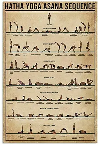 

Pozino Hatha Yoga Asana Sequence World Education Science Classroom Chart Metal Tin Sign Bedroom Farm Hospital Metal Sign 8x12