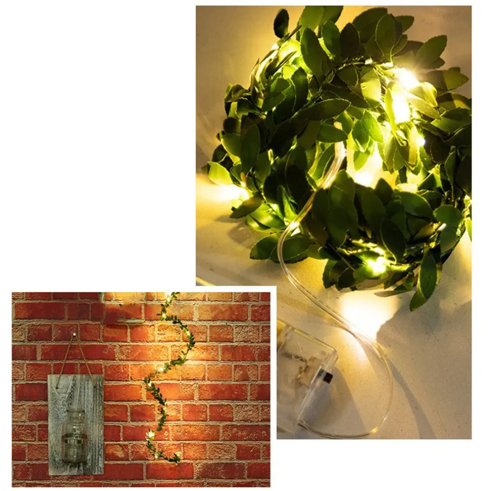 

2M/5M LED Artificial Plants String Light Green Leaf Ivy Vine Fairy Light String Maple Leaves Lamp Garland DIY Home Decoration