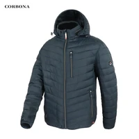corbona 2021 autumn business casual mens oversize winter coat selected cotton light jacket male windproof parka detachable hat