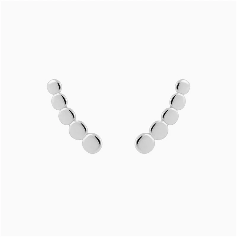

BOAKO S925 Sterling Silver Earrings Fashion Simple Ins Single Row Circle Earrings For Women Jewelry Gifts B48