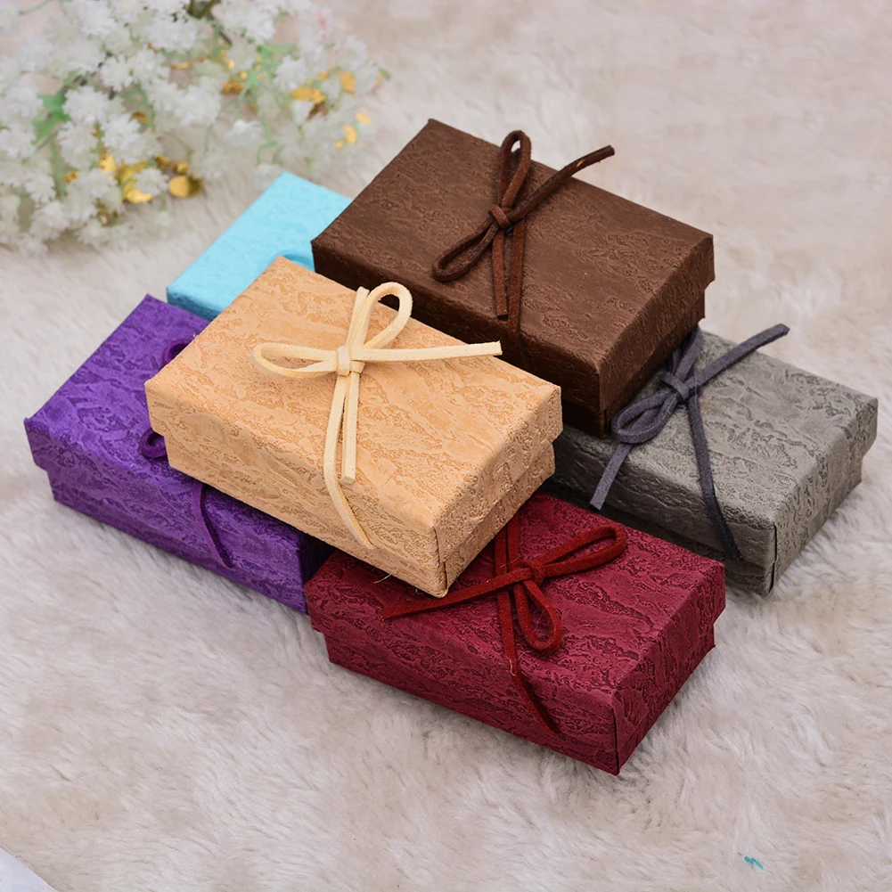 WANDO шкатулка для ювелирных изделий фланелет с бантом 8 2*5*2 см кольцо маленькое