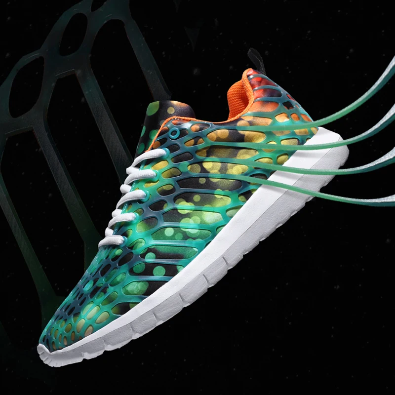 Кроссовки мужские/женские цветные из ПУ кожи дышащие удобные для улицы бега