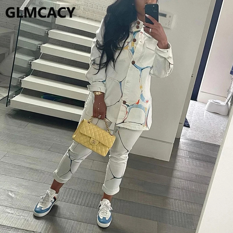

Women Two Piece Shirt Set Long Sleeve Slim Shirt Blouse & Slim Pants Set