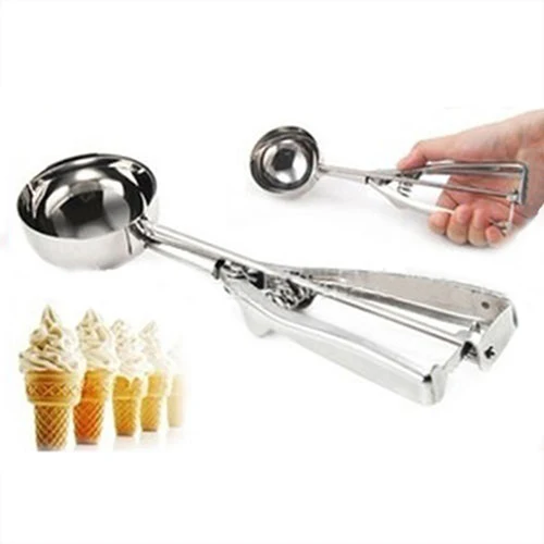 Ложка из нержавеющей стали с пружинной ручкой для мороженого картофеля