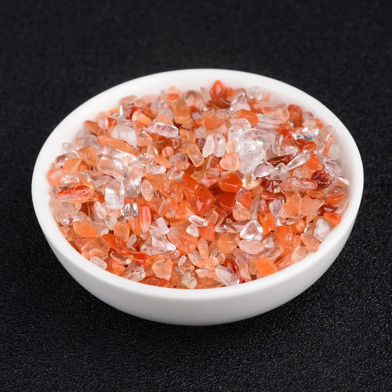 

100g 5-8mm Natural Red Quartz Crystal Rock Chip Healing Gravel Stone Mineral Health Decoration Meditation Wicca decor