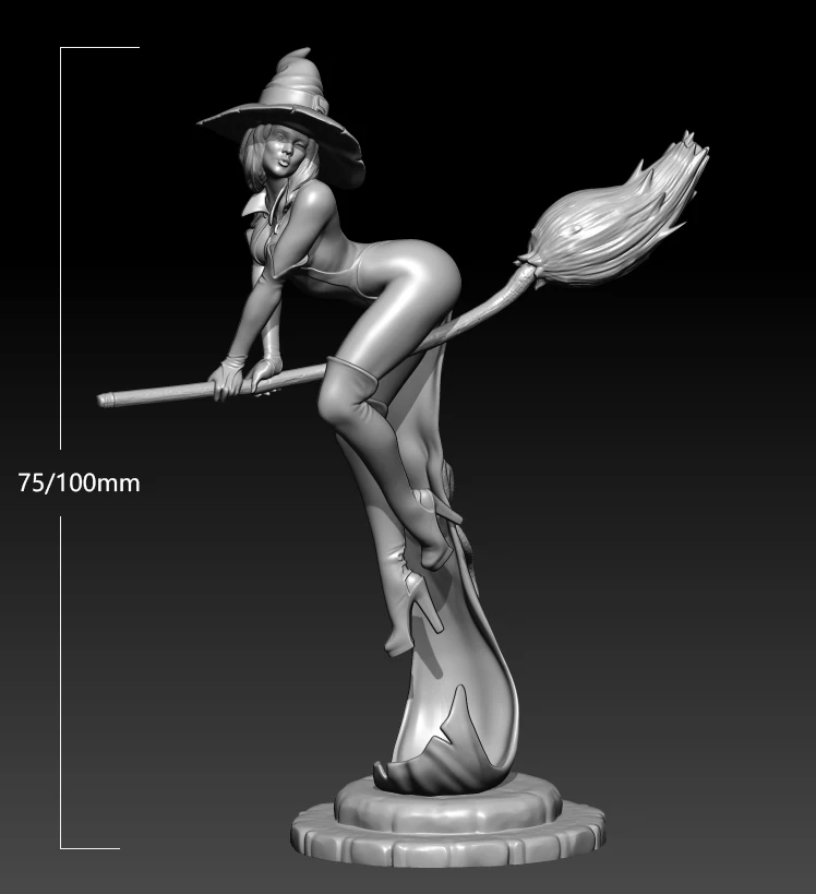 

75mm 100mm Resin Model Witch Girl Figure Unpainted RW-417