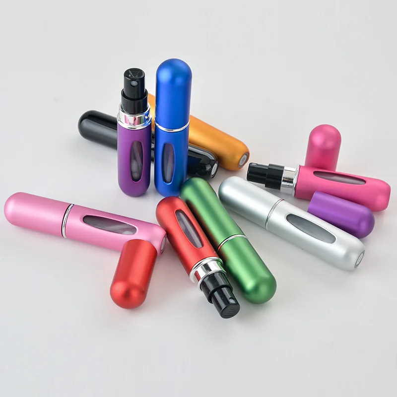 Portable 5 ml Travel Mini Container Aluminum Refillable Perfume Spray Bottle Empty Cosmetic Containers | Красота и здоровье