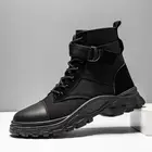 Ботинки мужские высокие, дышащие, на шнуровке, повседневные универсальные, Осень-зима
