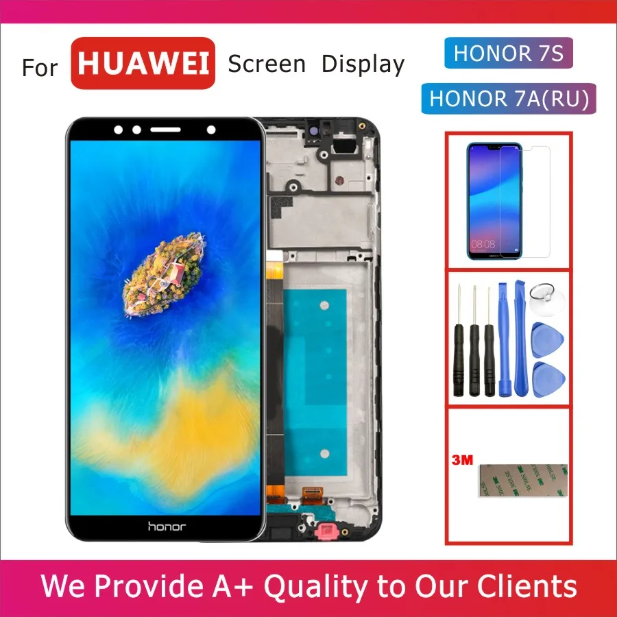 Протестированный ЖК дисплей 5 45 дюйма для Huawei Honor 7S / 7A (RU) с сенсорным экраном и