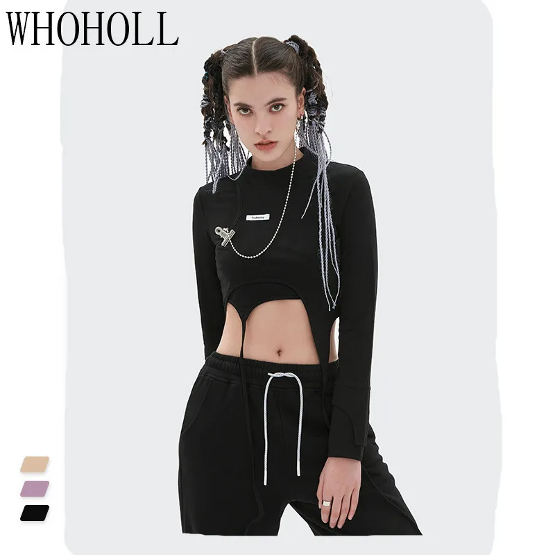 

Inf women's clothing - new spring / summer 2021 personalized tailoring bandage short open navel stand collar long sleeve women's