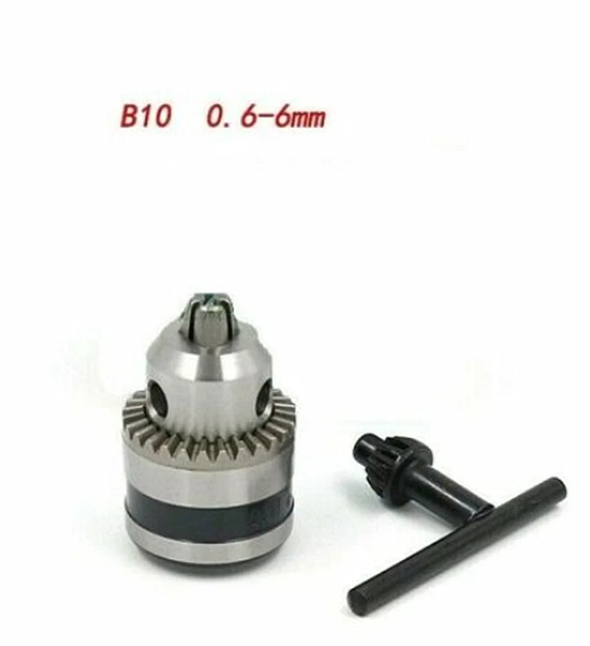 B10 Drill Chuck Spanner Taper Mounted 0.6-6mm With One Key Self-Locking Chuck Bench Drill Milling Accessories