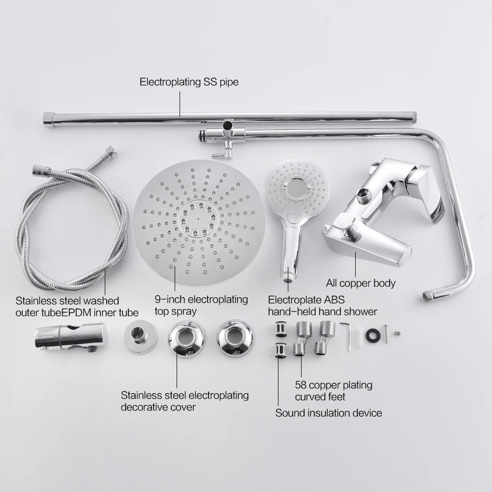 

Shower System Bathroom Faucet Water Mixer Tap Thermostat Faucet Waterfall Wall Mount Shower Faucet Rain Shower Set