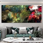 Картина маслом Wangart с изображением красивых облаков, Настенная картина с зеленым пейзажем для гостиной, холст, современное искусство, плакат и печать