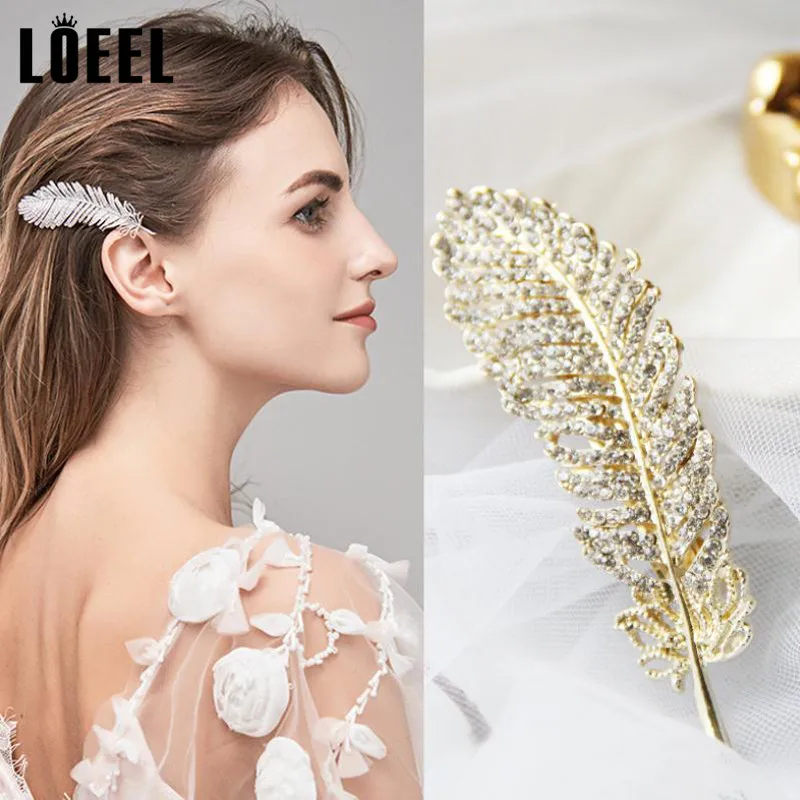 Женские заколки для волос золотистые/Серебристые шпильки-листья блестящие