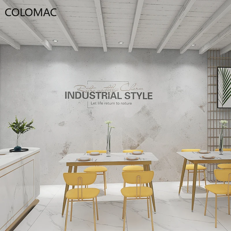 

Colomac Custom Retro Cement Background Wallpaper Clothing Store Company Reception Counter Mural Industrial Decor Dropshipping