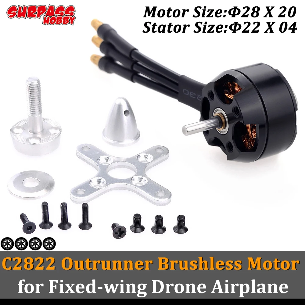 

Бесколлекторный двигатель SURPASS HOBBY C2822 2204 1200KV 1400KV 2-4s 20A ESC для радиоуправляемой модели, дрона с неподвижным крылом, самолета, вертолета