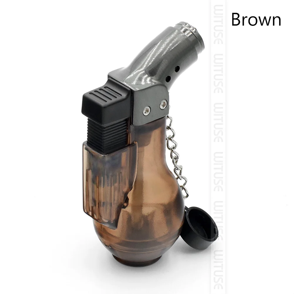 Brown 1300 C ветрозащитный фонарь Jet Turbo газовая зажигалка барбекю зажигание надувной бутан распылитель сигары сигареты зажигалки Рождественский подарок без газа - Цвет: Brown