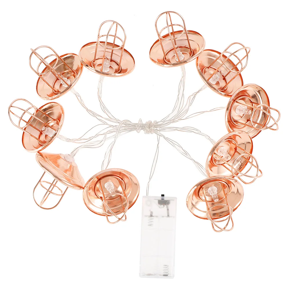 

Retro Iron Lampshade LED Fairy String Lights Xmas Holiday Christmas Wedding Party Home Decoration Light Lantern String Lamp