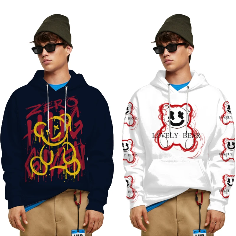 

Autumn Winter New Arrival Men's Casual Fashion Hoodies High Quality 3D Printed Hooded Longsleeve Sweater Graphic Pullovers