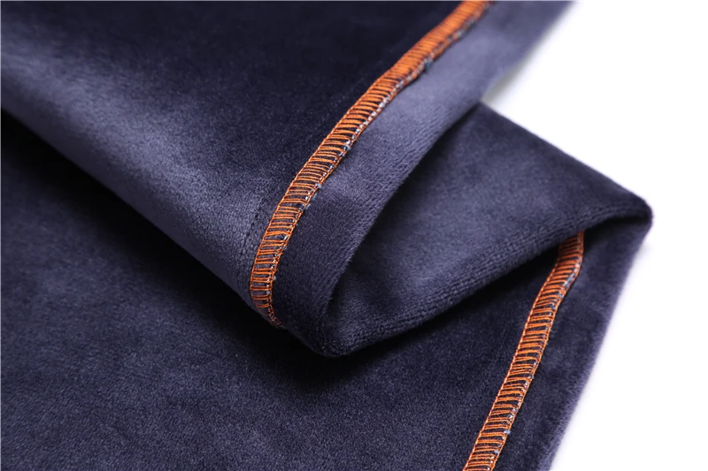 

QUANBO Men Fashion Fleece Jeans 2020 New Winter Warm Men's Classic 5-Pocket Regular Fit Flex Jeans Brand Clothing