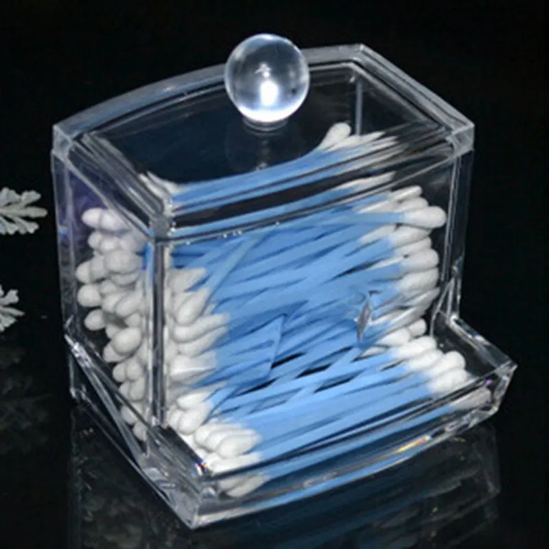 Акриловые ватные палочки держатель для хранения прозрачная коробка макияжа