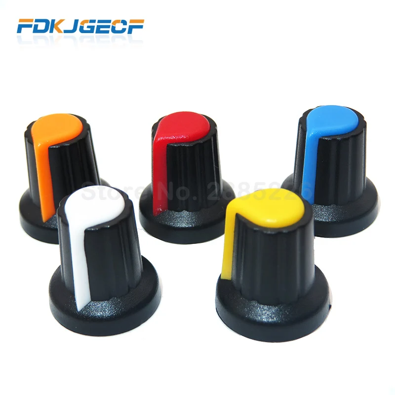 

10 шт., колпачок потенциометра WH148, желтый, оранжевый, синий, белый, красный, 15x17 мм, ручка AG2