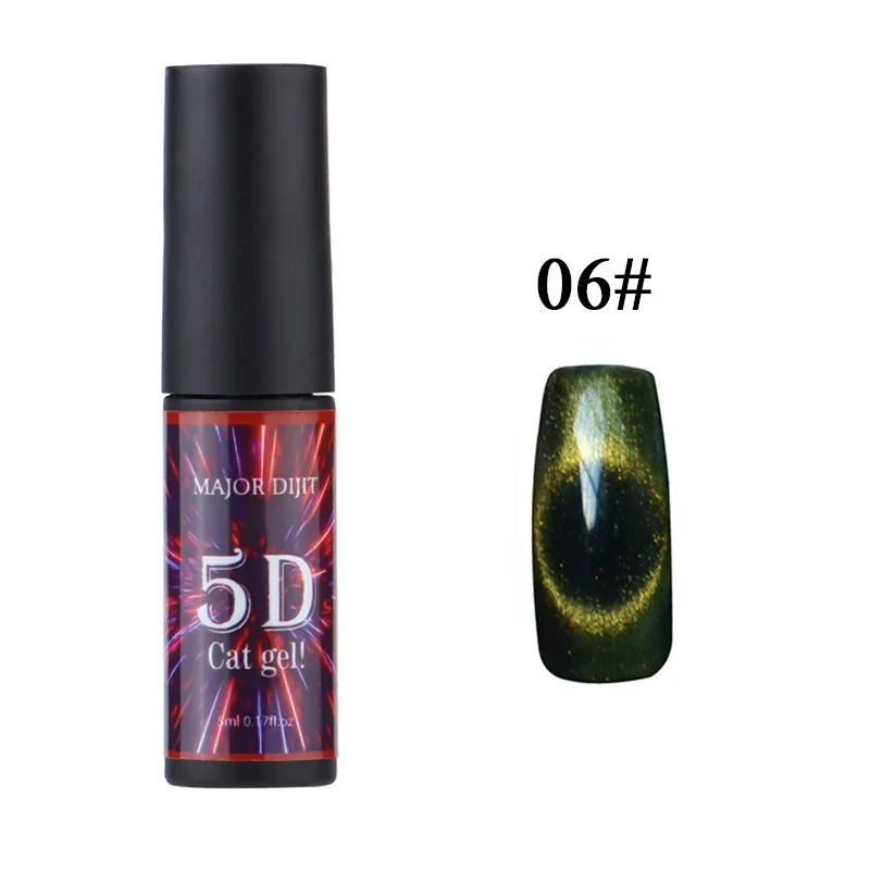6 5D Cat Eye Nail Gel 5ml Magnetic 12Color Soak Off UV Gel Lacquers Starry Sky Jade Effect Varnish Nail Art Decor - Цвет: 6