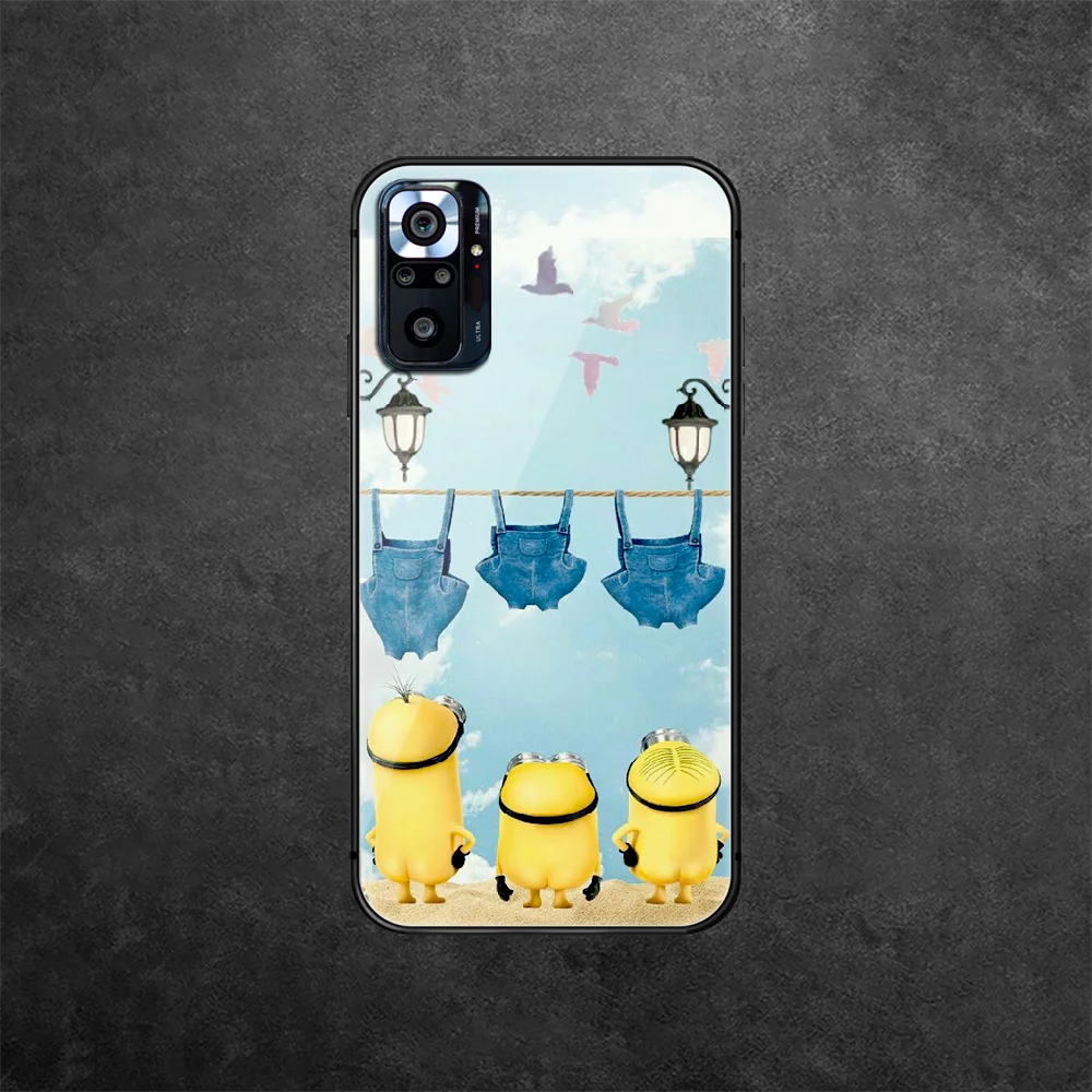 

Miniones Yellow Cute Tempered Glass Phone Case Cover For Xiaomi Redmi Note 7 8 9 10 A C T S Pro K 30 40 Hot Cell Prime