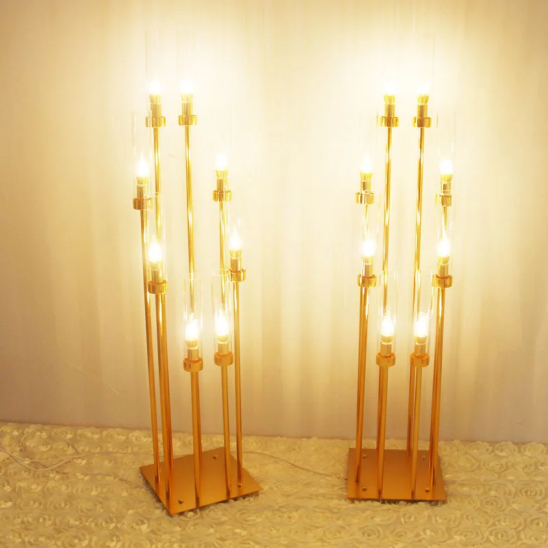 Подсвечники 6 шт./лот настольные хрустальные подсвечники геометрические золотые