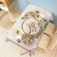 eid mubarak decoration ramadan kareem decorative wall tapestry flower islamic art tablecloth water resistant linen table cloth