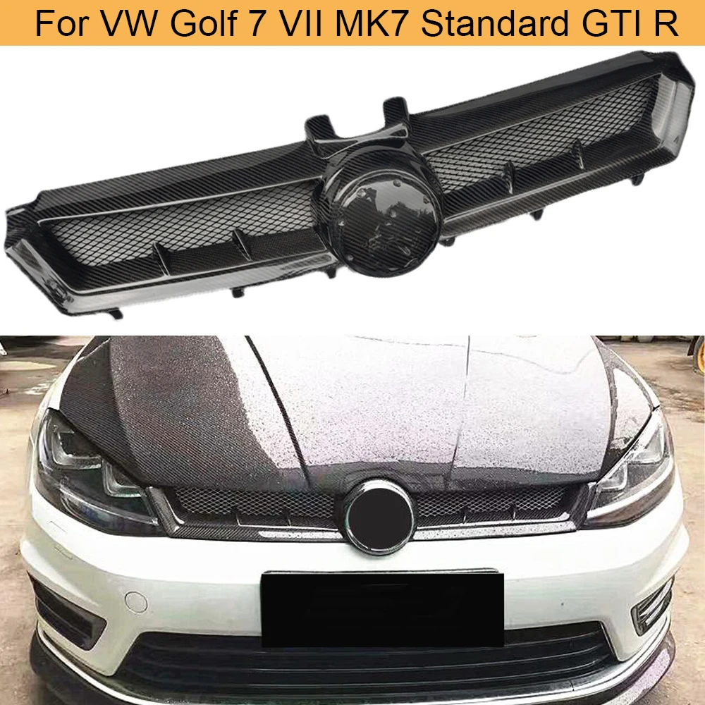

Car Front Bumper Grill For Volkswagen VW Golf 7 VII MK7 Standard GTI R 2014-2017 Carbon Fiber Front Grill Grille Cover Trim