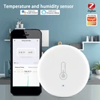Датчик температуры и влажности Tuya Smart ZigBee, беспроводной прибор для обеспечения безопасности умного дома, работает с приложением