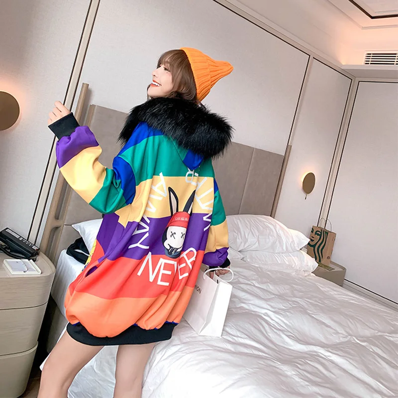 Зимние Бархатные свитера 2020 Модные женские свободные свитшоты с меховым