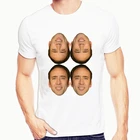 Мужская хипстерская футболка, топы с коротким рукавом, мужской белый креативный Топ, футболка, летняя забавная футболка Николаса Кейджа в банане