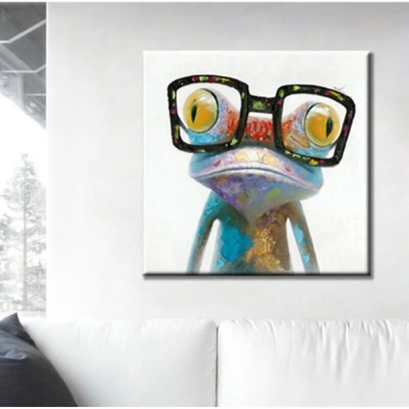 100% ручной Краски ed Современная Абстрактная живопись лягушка масло на холсте