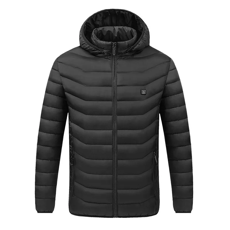 Men Intellige Heated Jacket USB Winter Outdoor Electric Heating Jackets Warm Sprots Thermal Coat Clothing Heatable Cotton Jacket