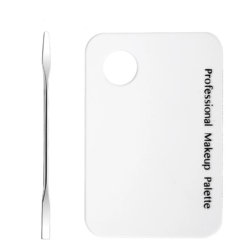 

Makeup Palette Clear Acrylic Nail Stamping Plates Polish Gel Mixing Spatula Foundation Eyeshadow Stainless Steel Rod Manicure