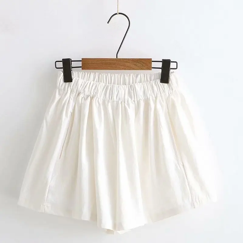 

Literary Shorts Products Korean Harajuku Style Simple Solid Color Fashion Cotton Elastic Waist Casual Shorts Pants Sweatshorts