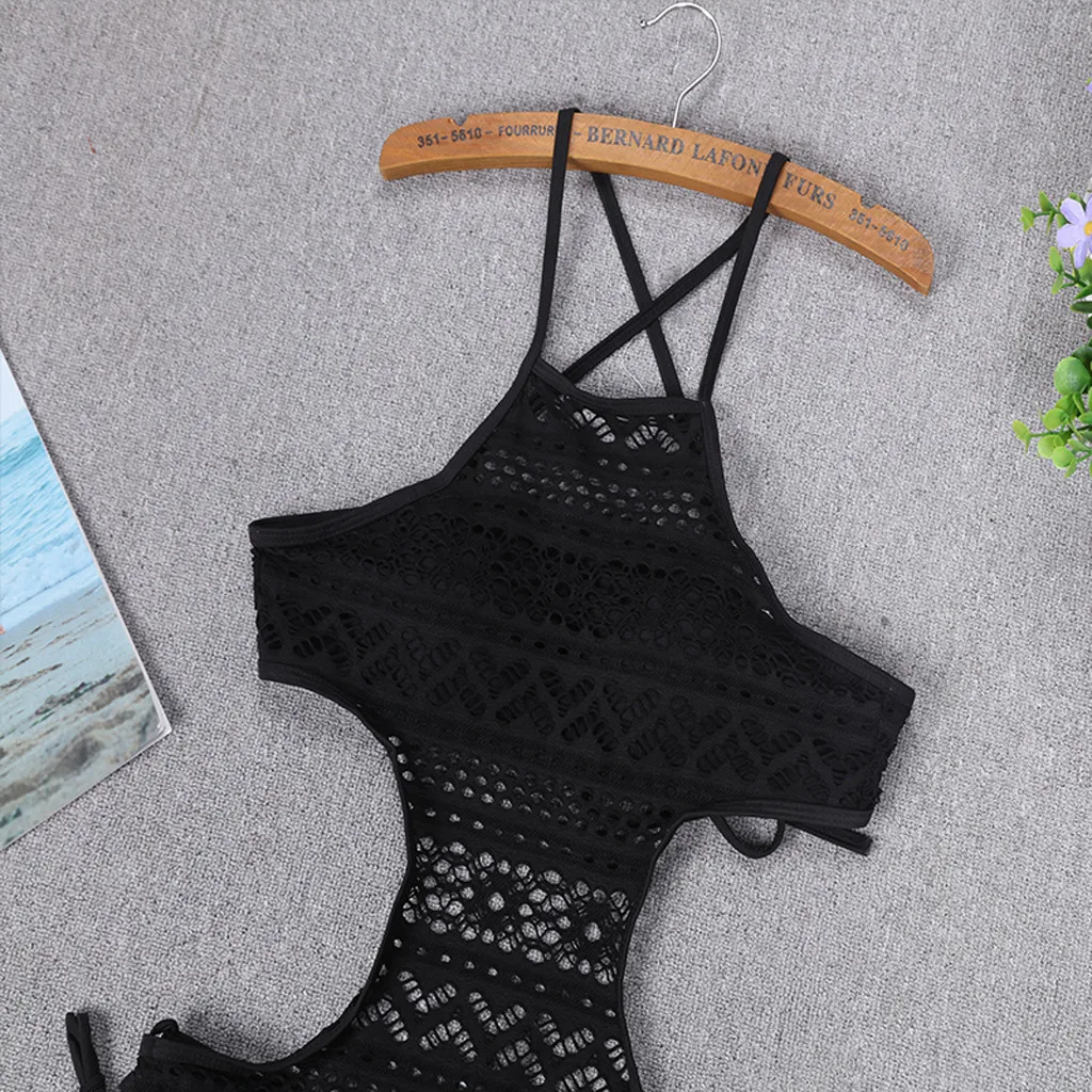 

Sexy Bikini 2021 Swimwear Women Women Solid Strappy Bandge Hollow Out One Piece Bikini Swimsuit Bathing Suit Bikini Set