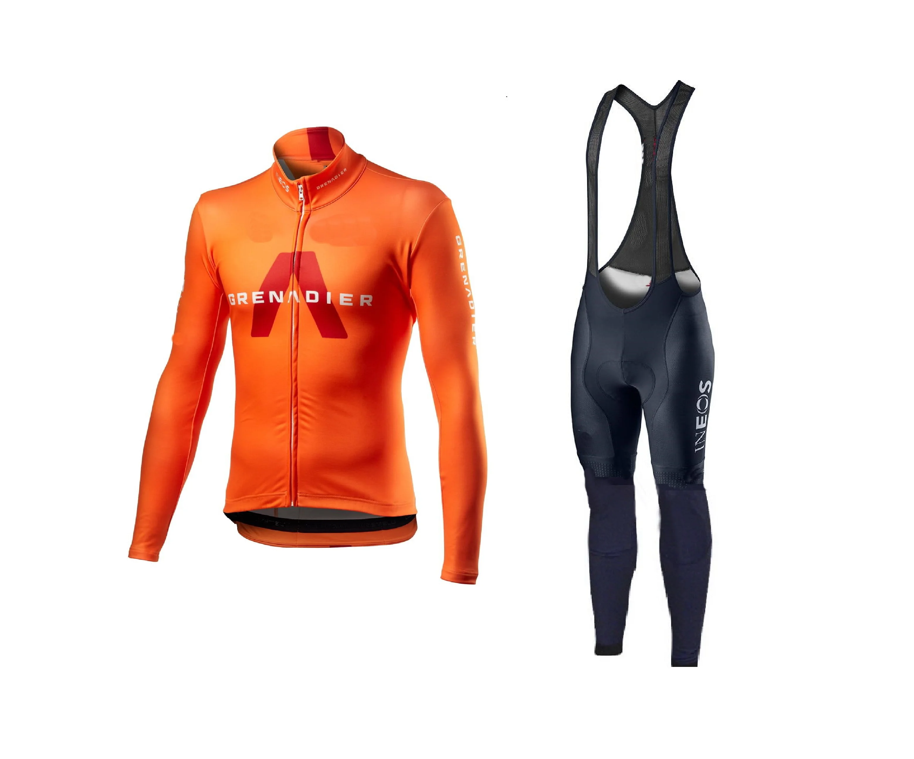 

SPRING SUMMER 2021 INEOS Grenadiers TEAM ORANGE Cycling Jersey Long Sleeve Bicycle Clothing With Bib PANTS Ropa Ciclismo