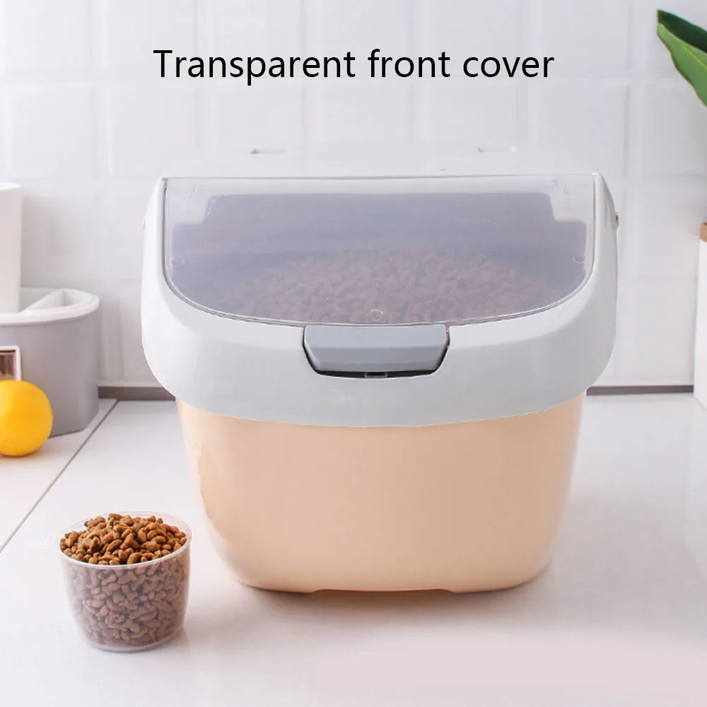 

Plastic Pet Dog Feeder Storage Food Container Mildew Anti-Oxidation Large Capacity Storage Fresh Box Food Container Dog Bucket