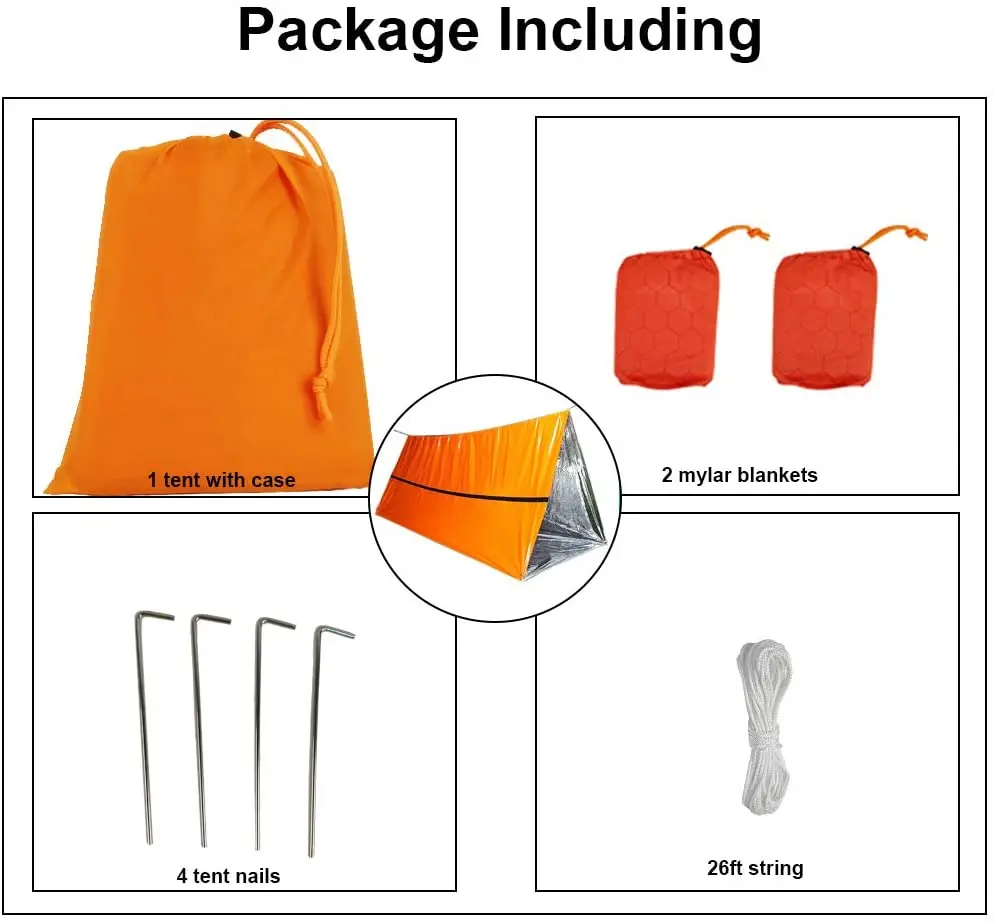 2 Person Survival Emergency Tent– Use As Tube Tent Shelter Sleeping Bag Tarp | Спорт и развлечения