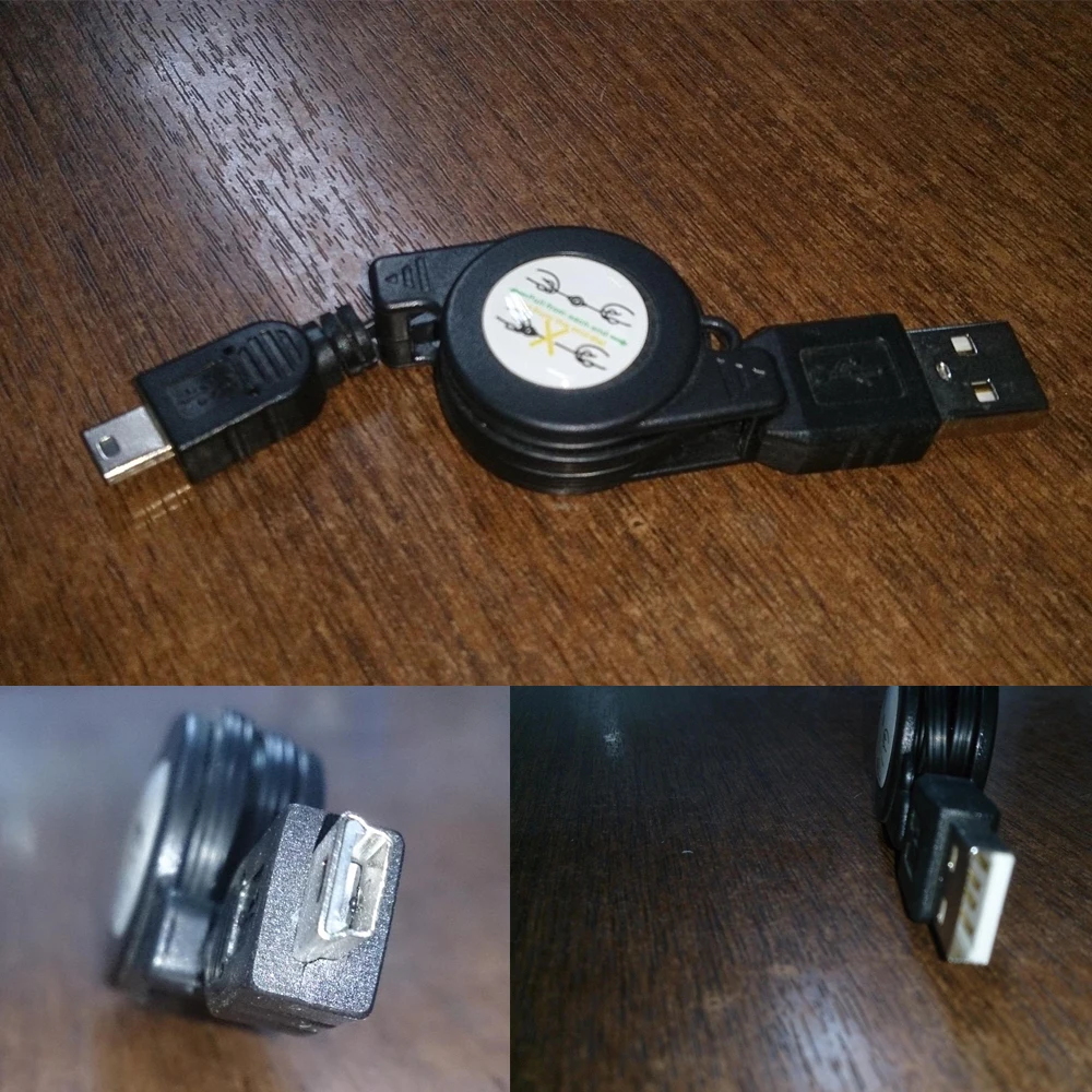 Новый Портативный черный Выдвижной USB 2 0 Тип Папа папа B 5 контактный кабель для