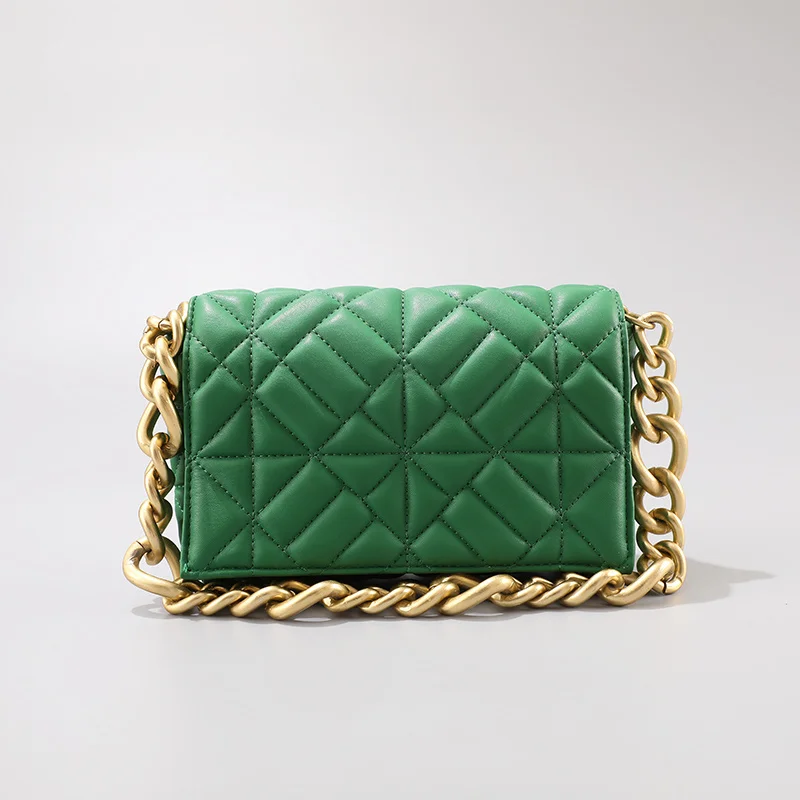 

Soft Pu Leather Chain Shoulder Bag Brand Design Casual Women Purses and Handbag Green Clutch Tote Bags for Women High Quality