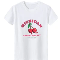 michigan t shirt women cherry fruit graphic tee shirt women fashion wild t shirts women casual streetwear women tshirt top