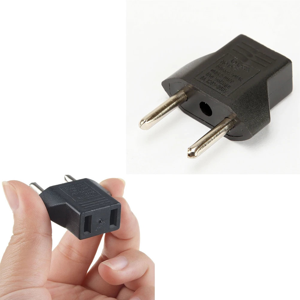 

3pcs 6A EU Adapter Plug USA to Euro Europe Wall Power Charge Outlet Sockets US 2 Flat Pin to EU 2 Round Pin Plug Socket Adapter